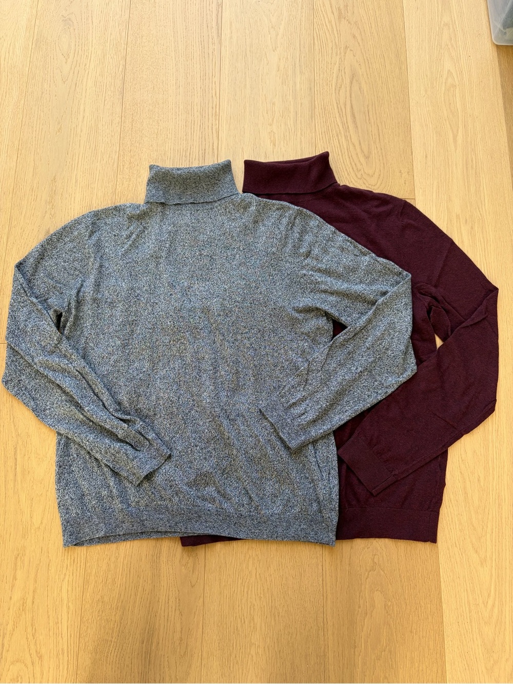 Topman Men's Slim Turtleneck Sweaters in Gray  and Burgundy heather